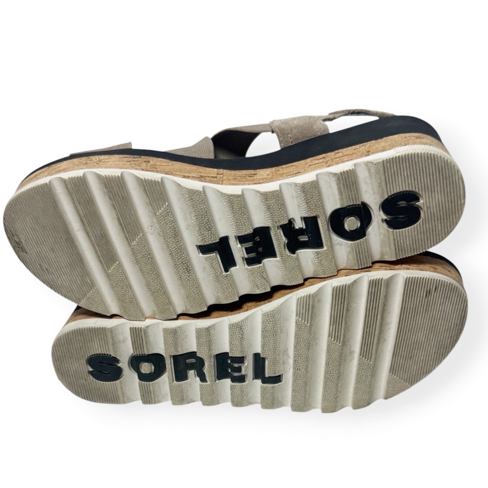 SOREL Cameron Flatform Slingback Sandal Omega Taupe Sea Salt Size 8 - Picture 11 of 11